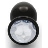 Ouch! Bijou anal Round Gem L 8 x 4cm Noir-Transparent
